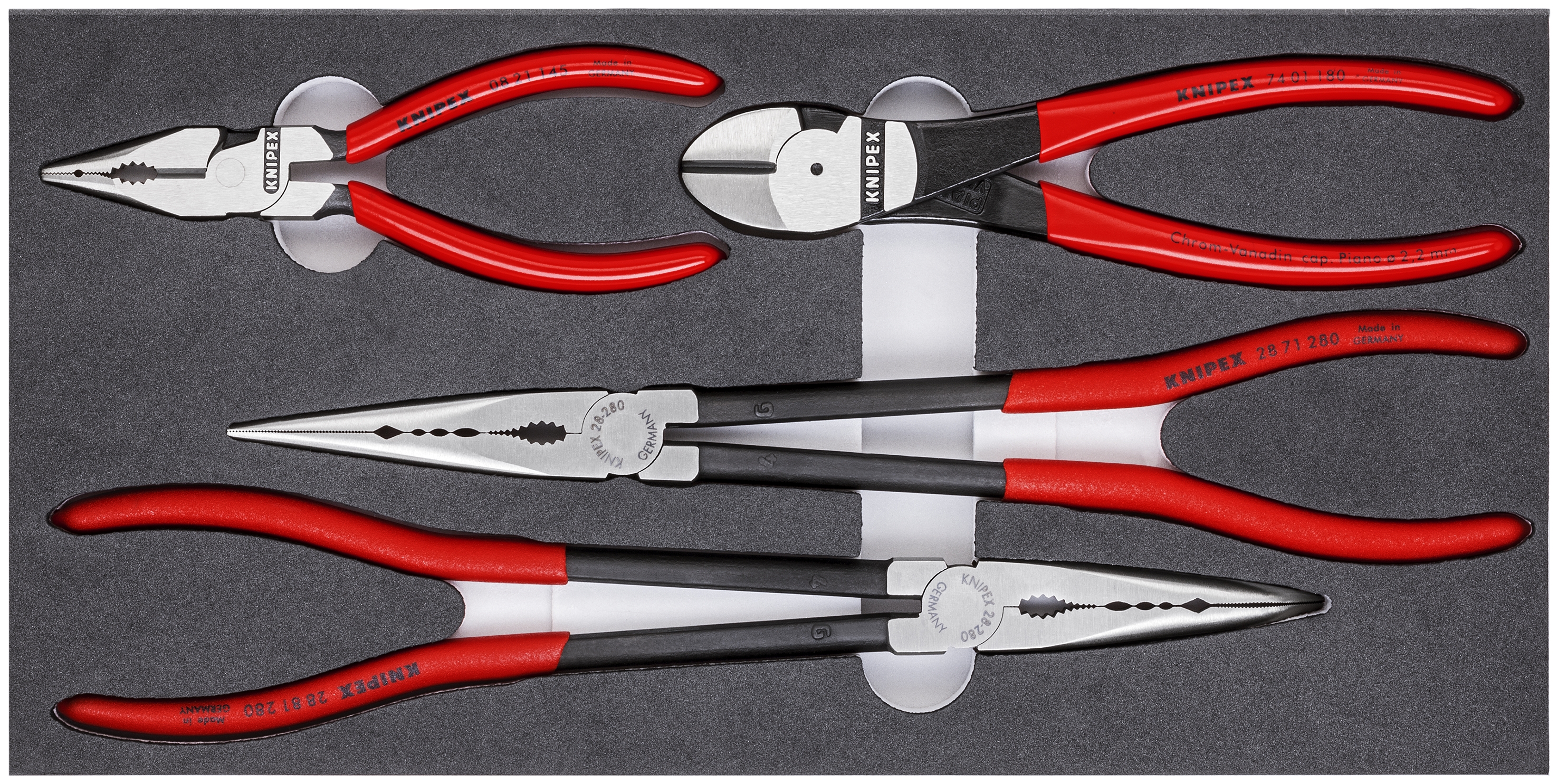 4 Pc Automotive Pliers Set in Foam Tray