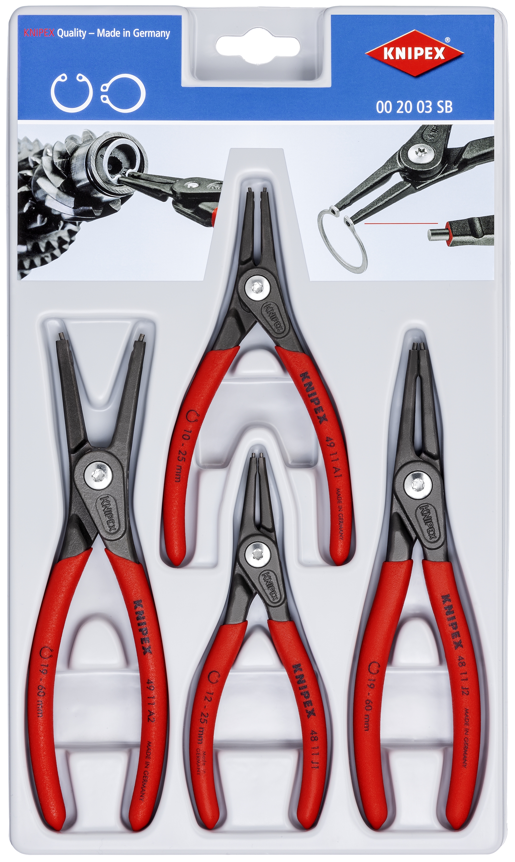4 Pc Precision Snap Ring Pliers Set