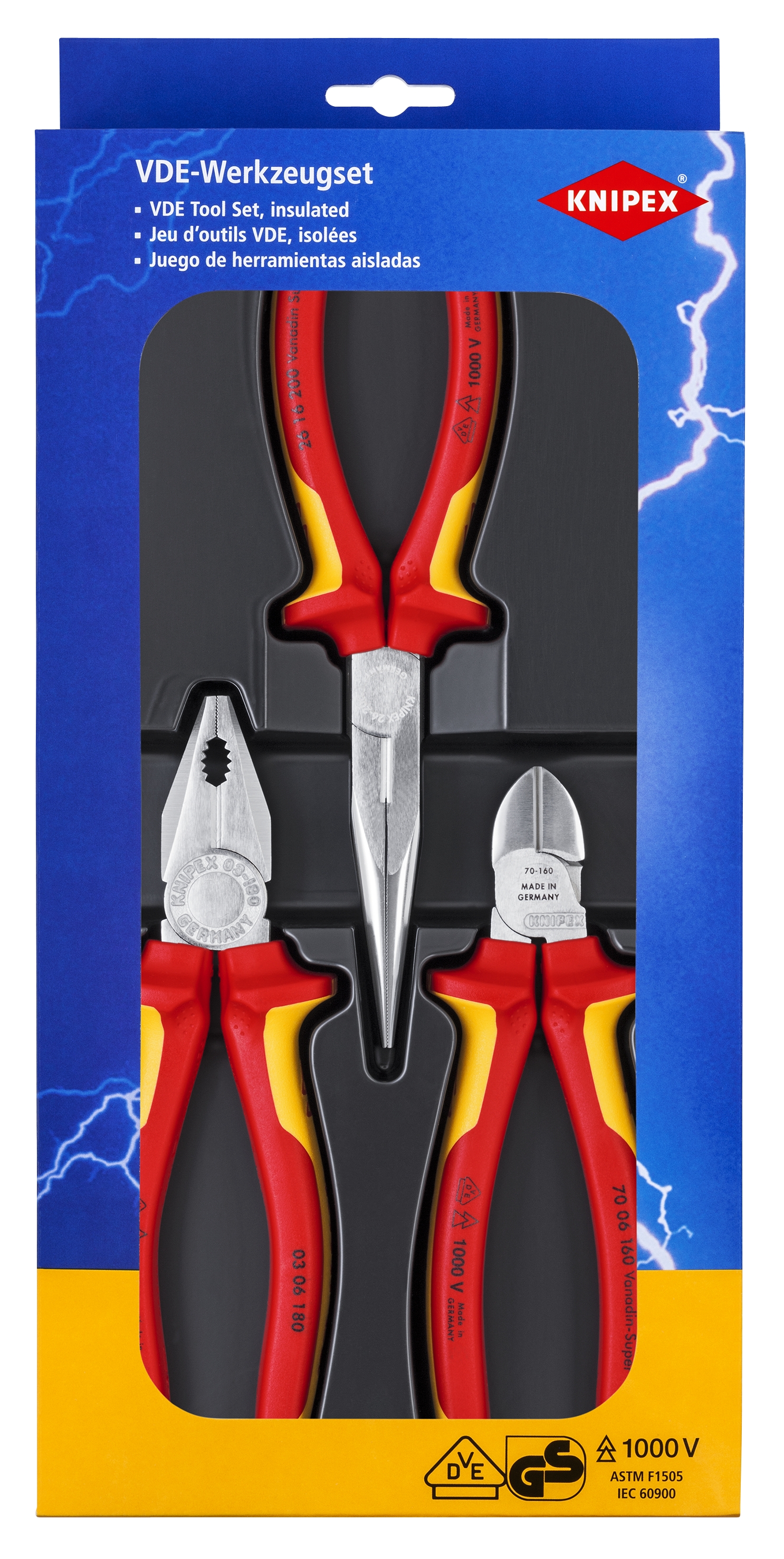 3 Pc 1000V Insulated Tool Set