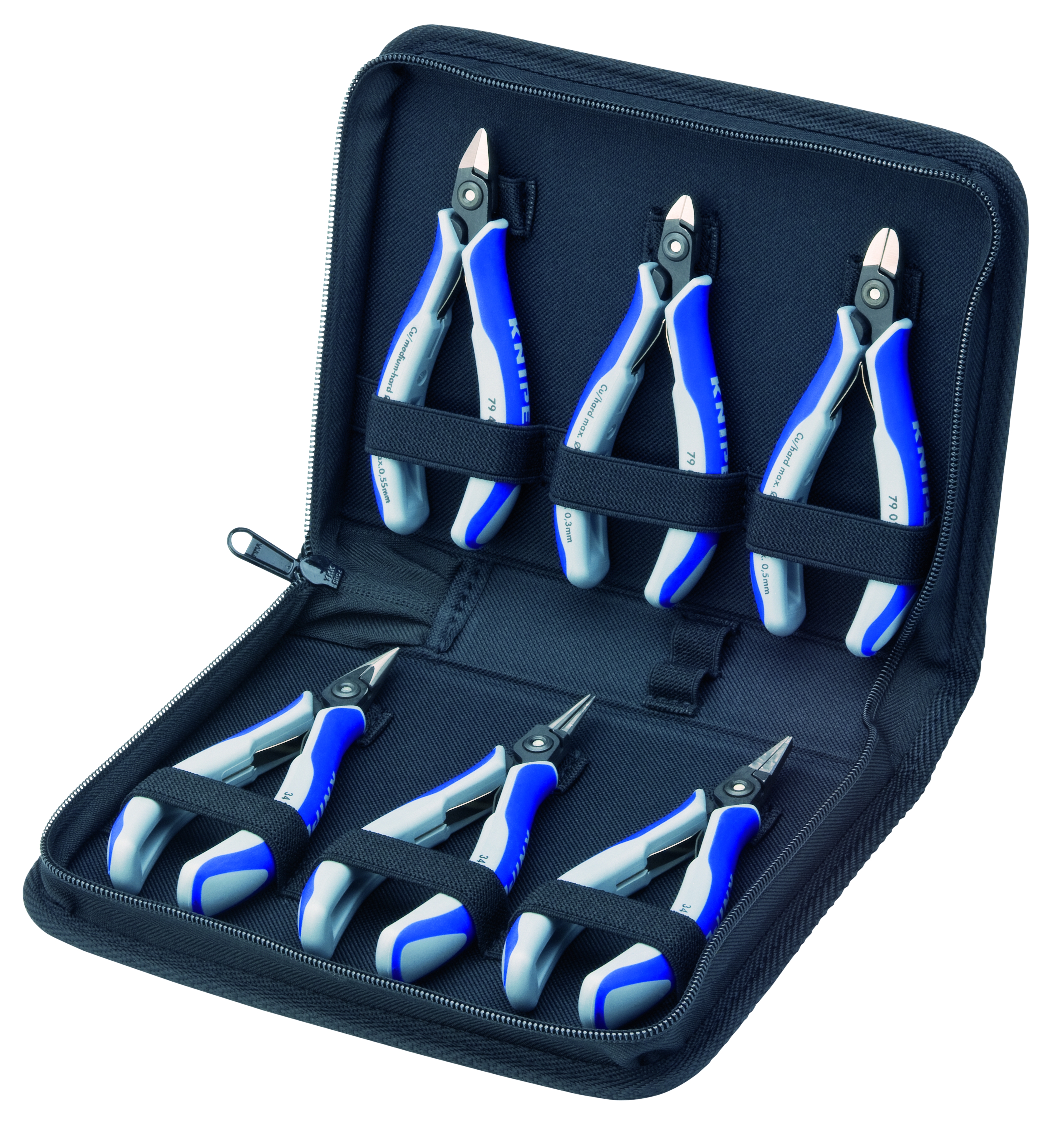6 Pc Precision Electronics Pliers Set in Zipper Pouch