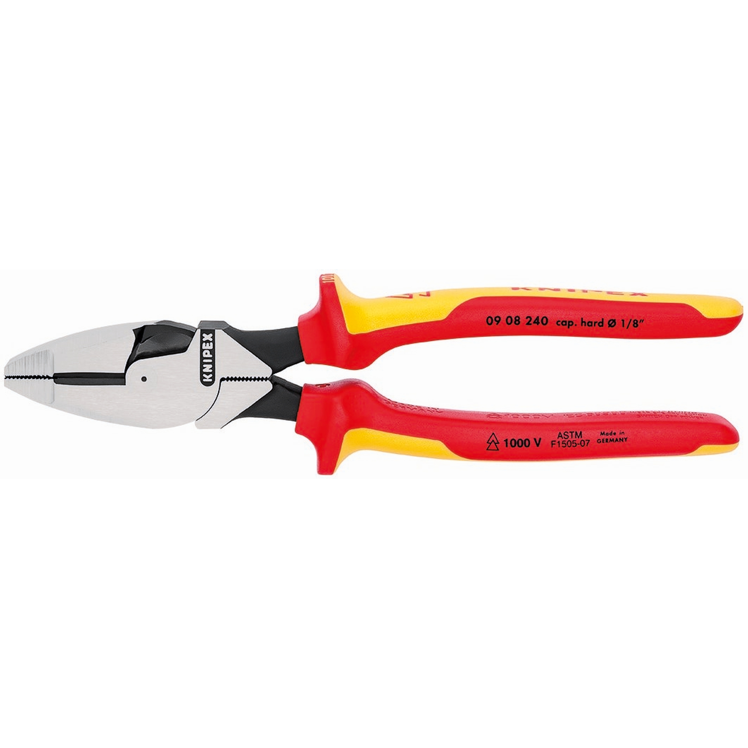9 1/2" High Leverage Lineman's Pliers New England Head-1000V Insulated