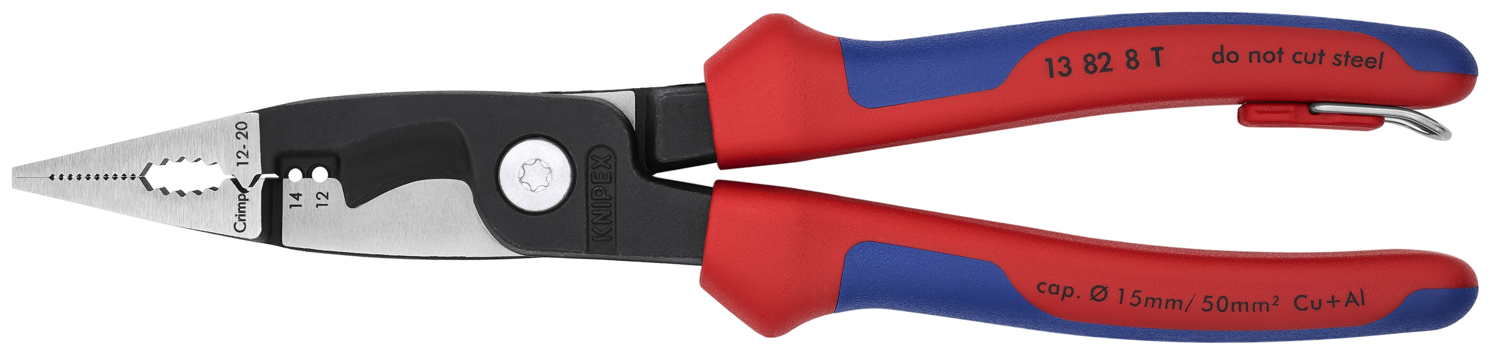 8" 6-in-1 Electrical Installation Pliers 12 and 14 AWG-Tethered Attachment