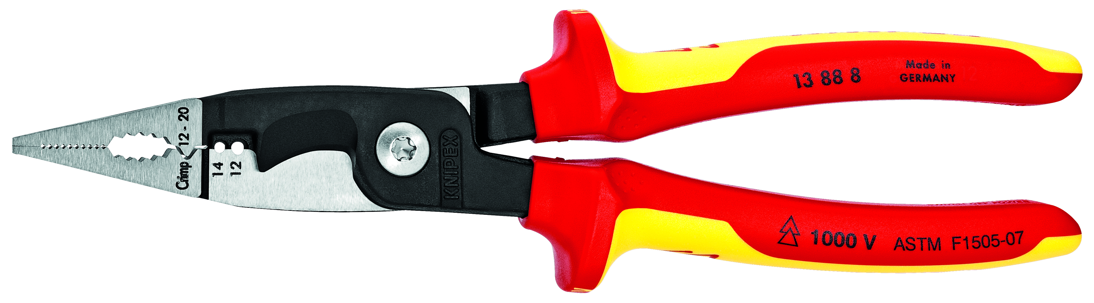 8" 6-in-1 Electrical Installation Pliers 12 and 14 AWG-1000V Insulated