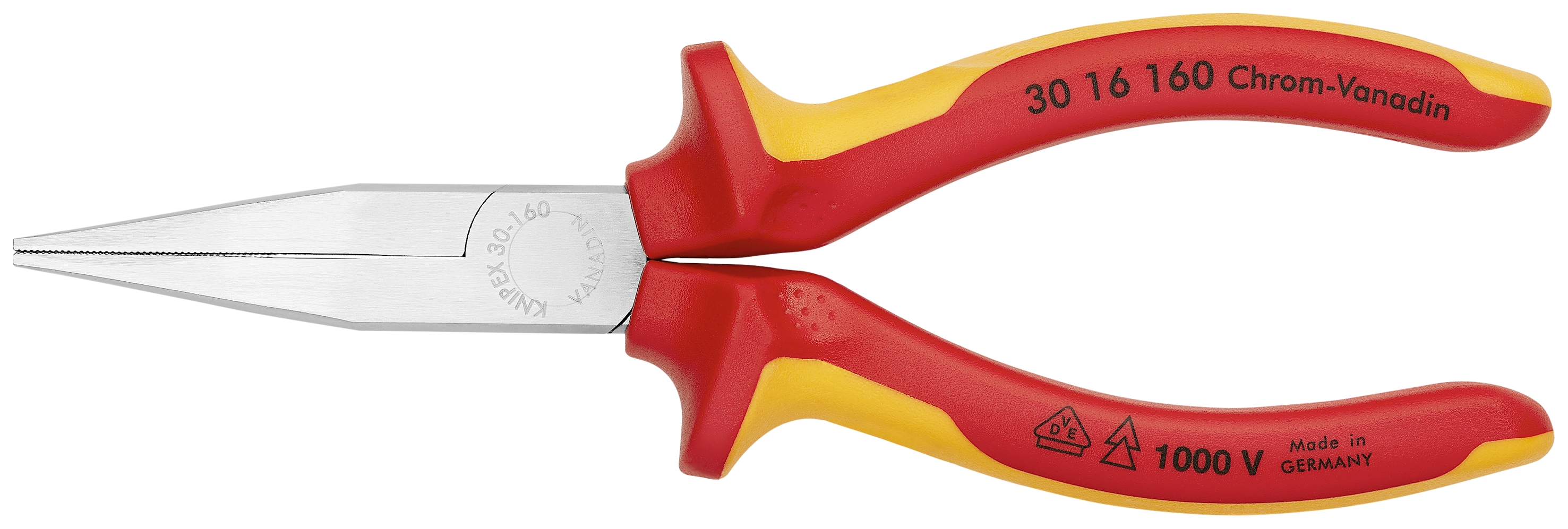 6 1/4" Long Nose Pliers-Flat Tips-1000V Insulated