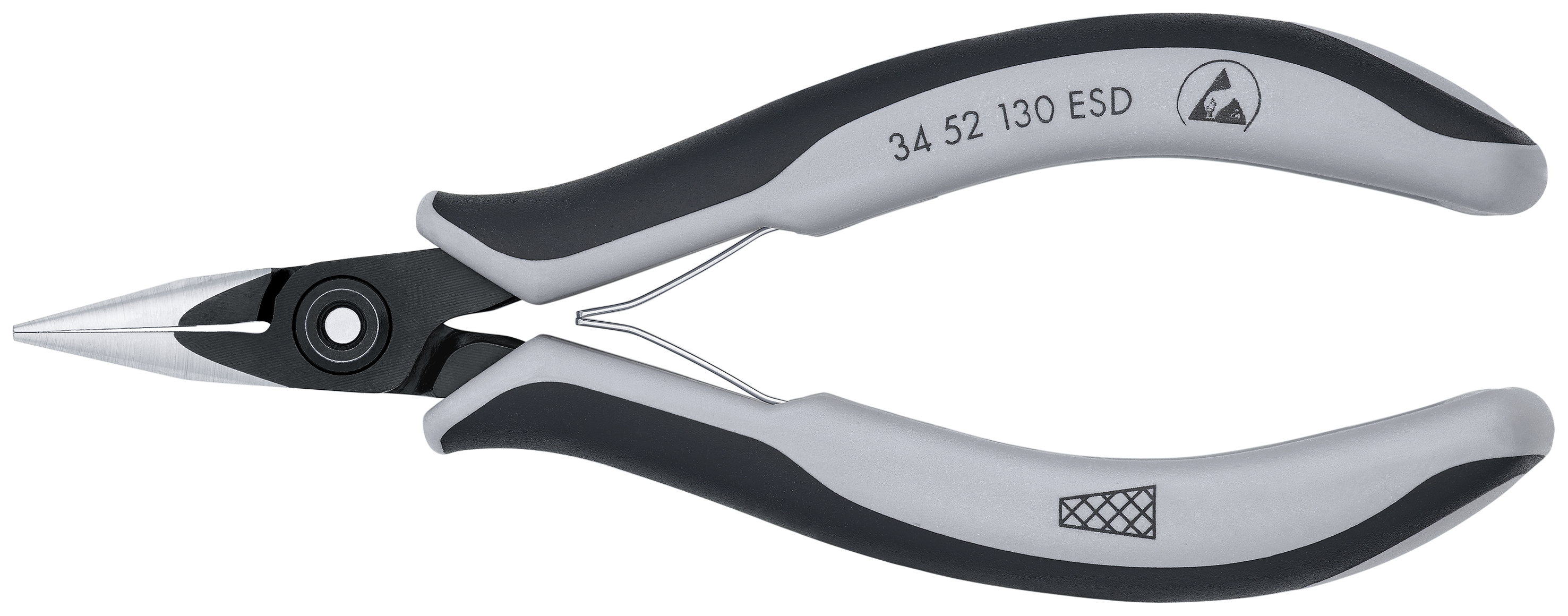 5 1/4" Electronics Pliers-Half Round Tips, Cross-Hatched, ESD Handles