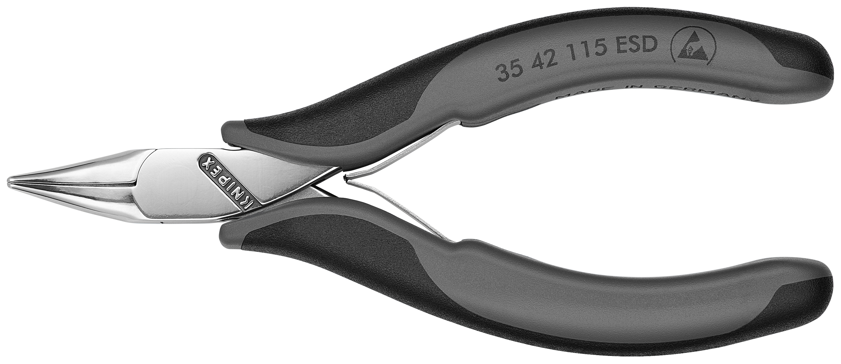 4 1/2" Electronics 45° Angled Pliers-Half Round Tips, ESD Handles