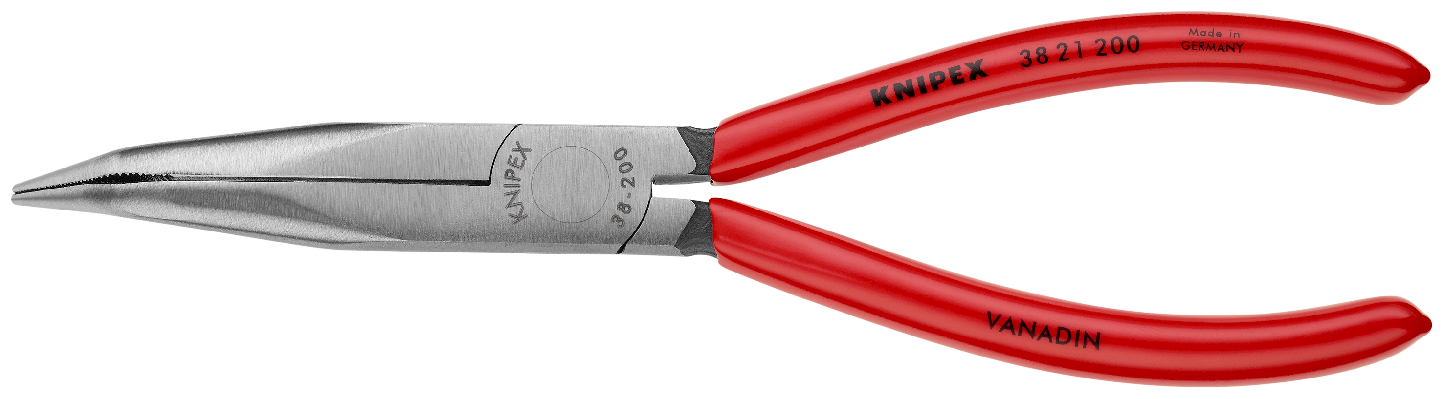 8" Long Nose 40° Angled Pliers without Cutter