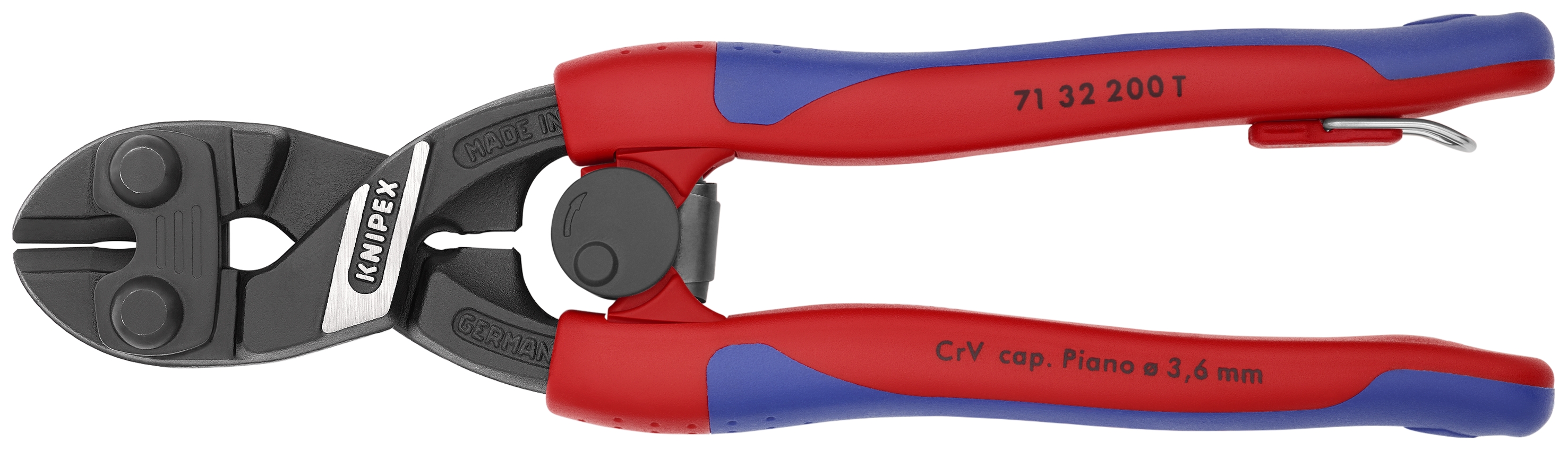 8" CoBolt® High Leverage Compact Bolt Cutter-Notched Blade-Tethered Attachment