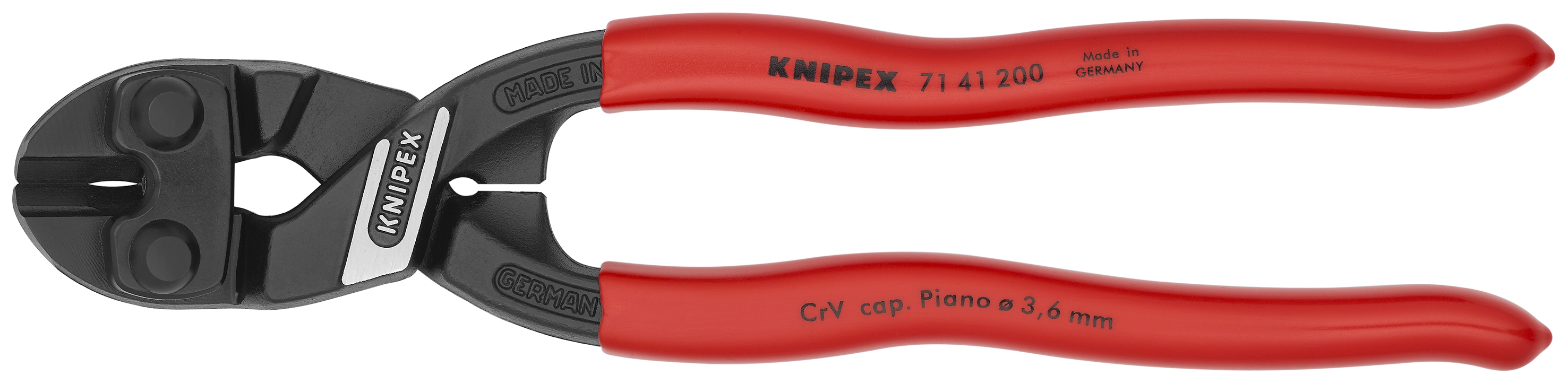 8" CoBolt® High Leverage 20° Angled Compact Bolt Cutters-Notched Blade