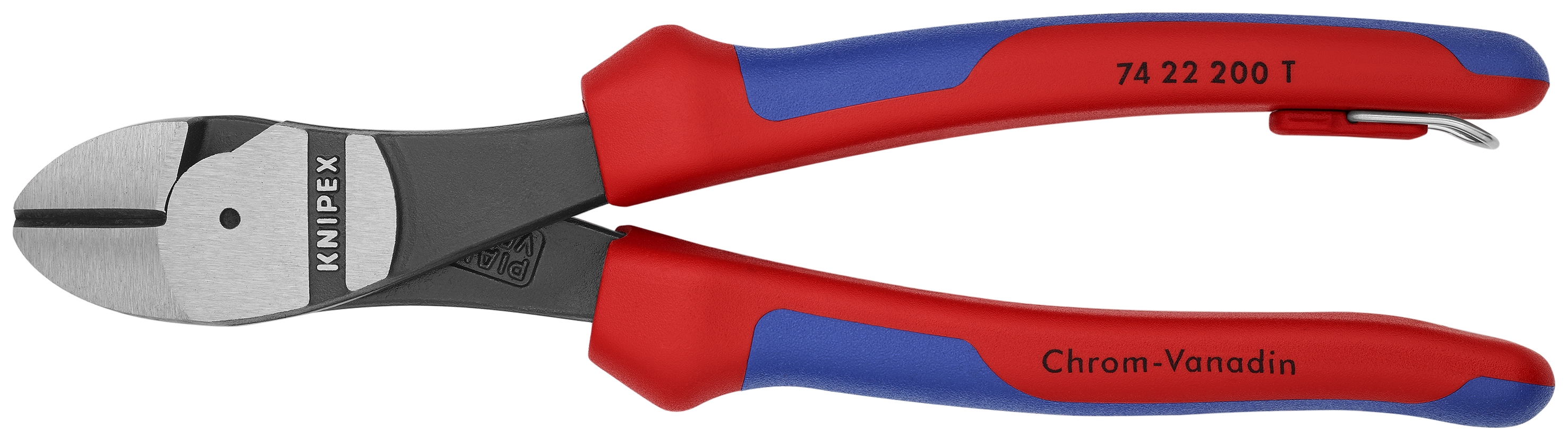 8" High Leverage 12° Angled Diagonal Cutters-Tethered Attachment