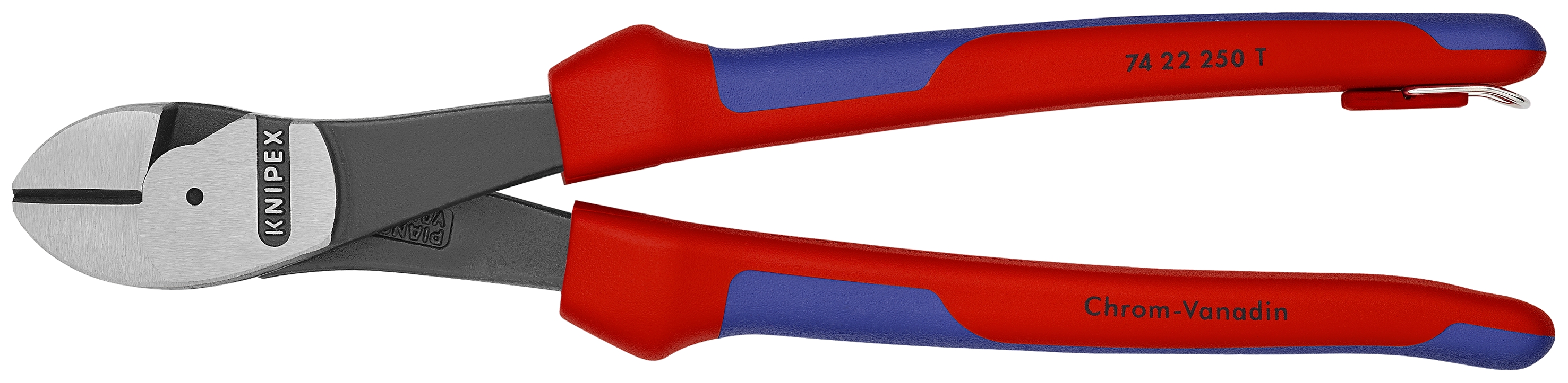 10" High Leverage 12° Angled Diagonal Cutters-Tethered Attachment