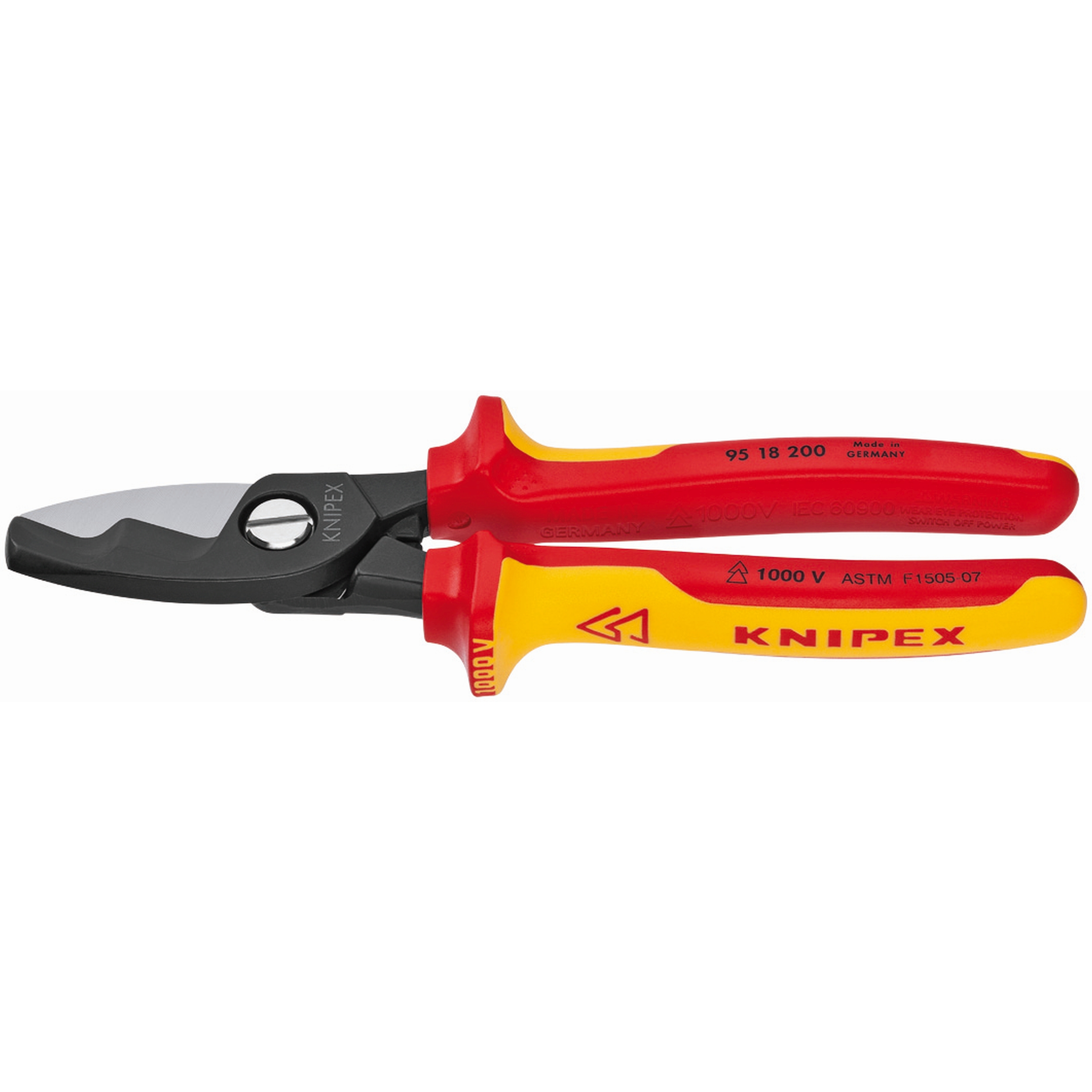 8" Cable Shears-Twin Cutting Edges-1000V Insulated