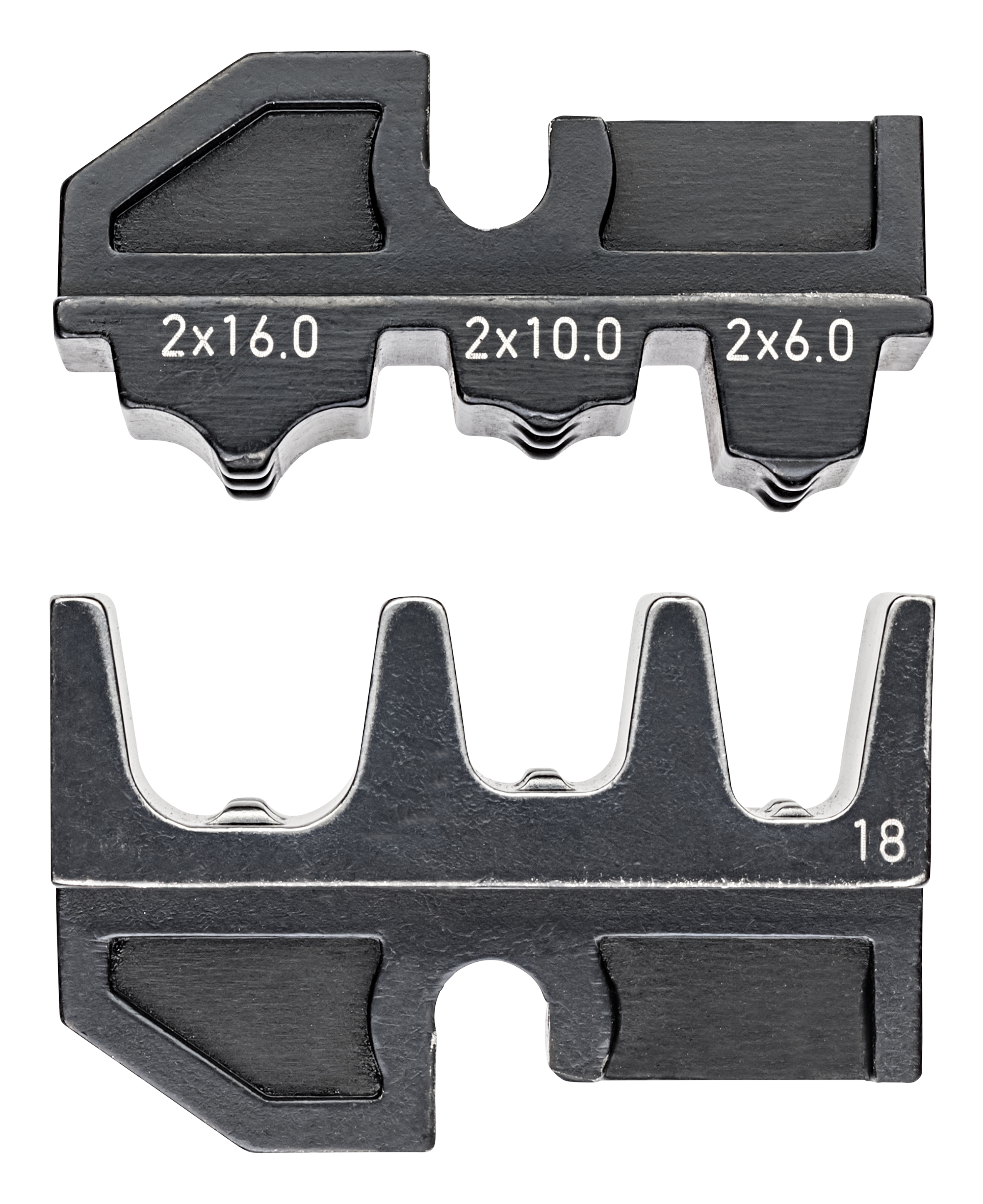 Crimping Die For Twin Ferrules for Two Flexible Conductors
