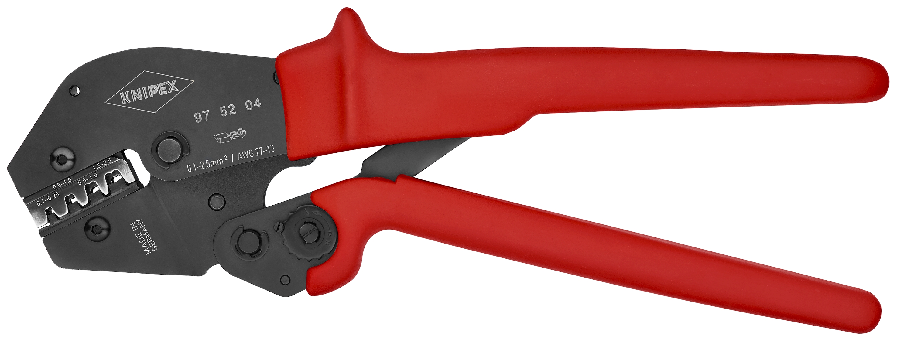 10" Crimping Pliers For Non-Insulated Open Plug-Type Connectors (Plug Width 2.8 and 4.8 mm)