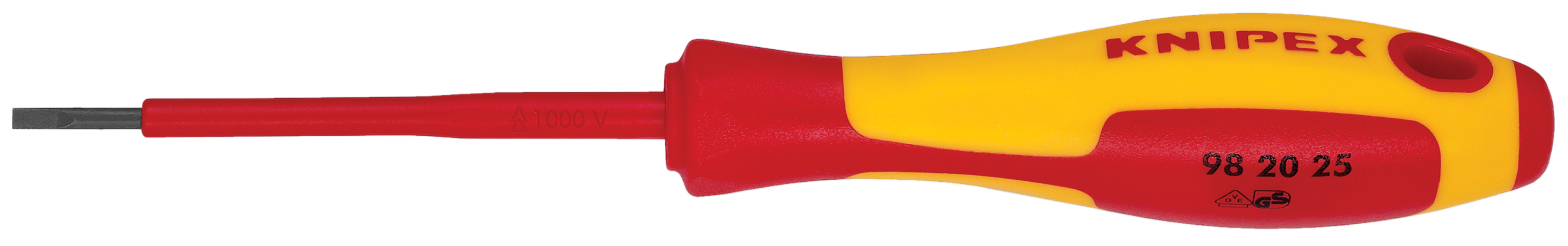 7" Slotted Screwdriver, 3" 1000V Insulated, 3/32" tip
