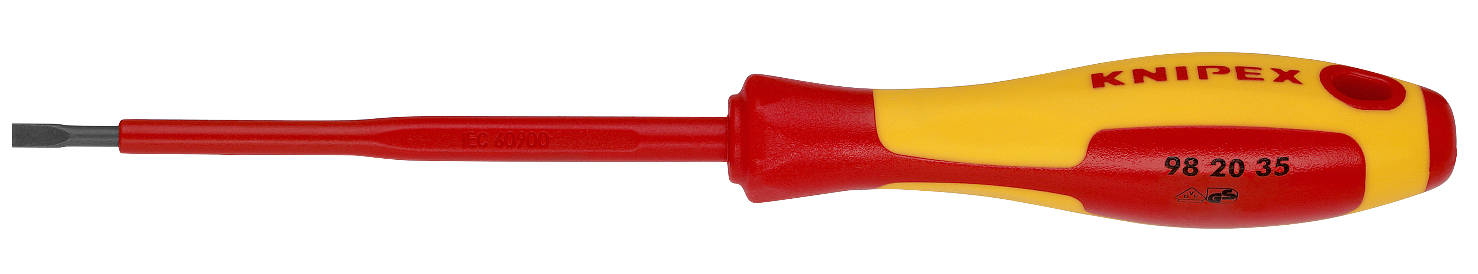 8" Slotted Screwdriver, 4"-1000V Insulated, 1/8" tip