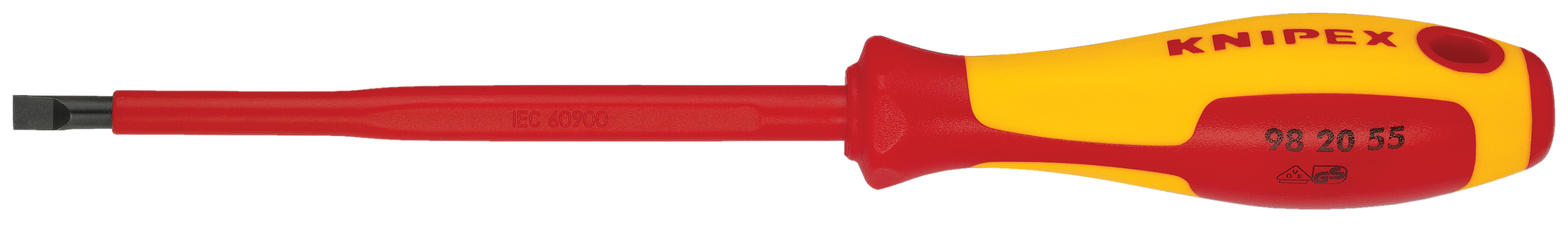 9" Slotted Screwdriver, 5"-1000V Insulated, 7/32" tip