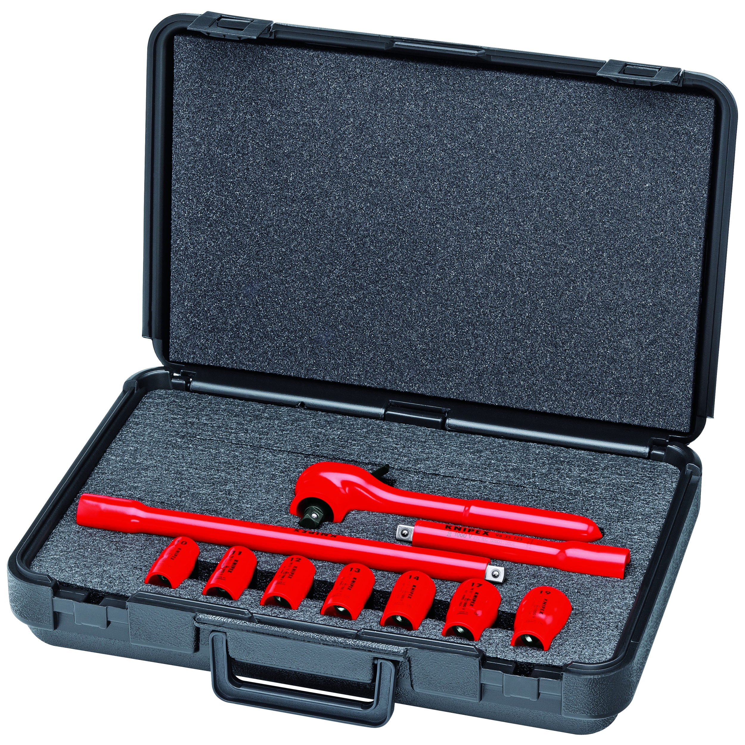 10 Pc Socket Set, 3/8" Drive, Metric-1000V Insulated