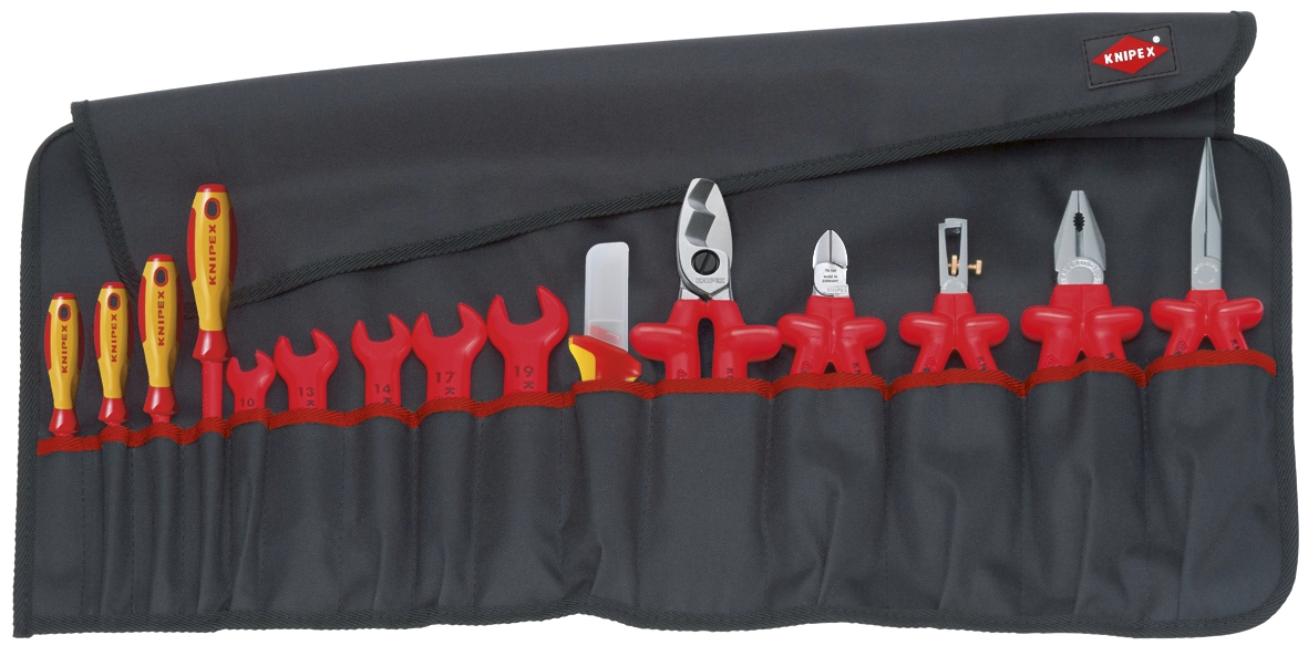 15 Pc Tool Roll Bag, 1000V Insulated