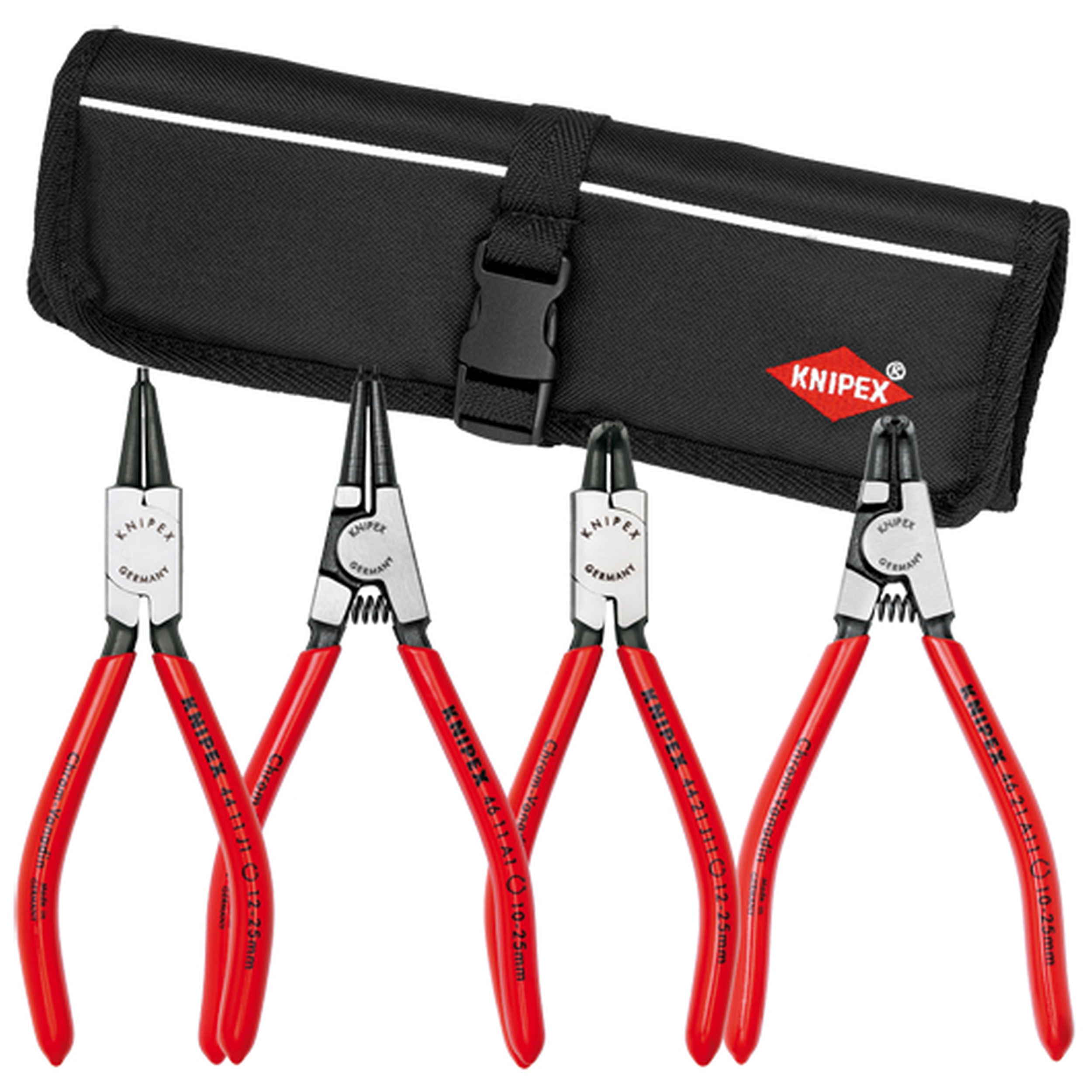 4 Pc Circlip Snap Ring Set In Pouch Straight & 90 Degree