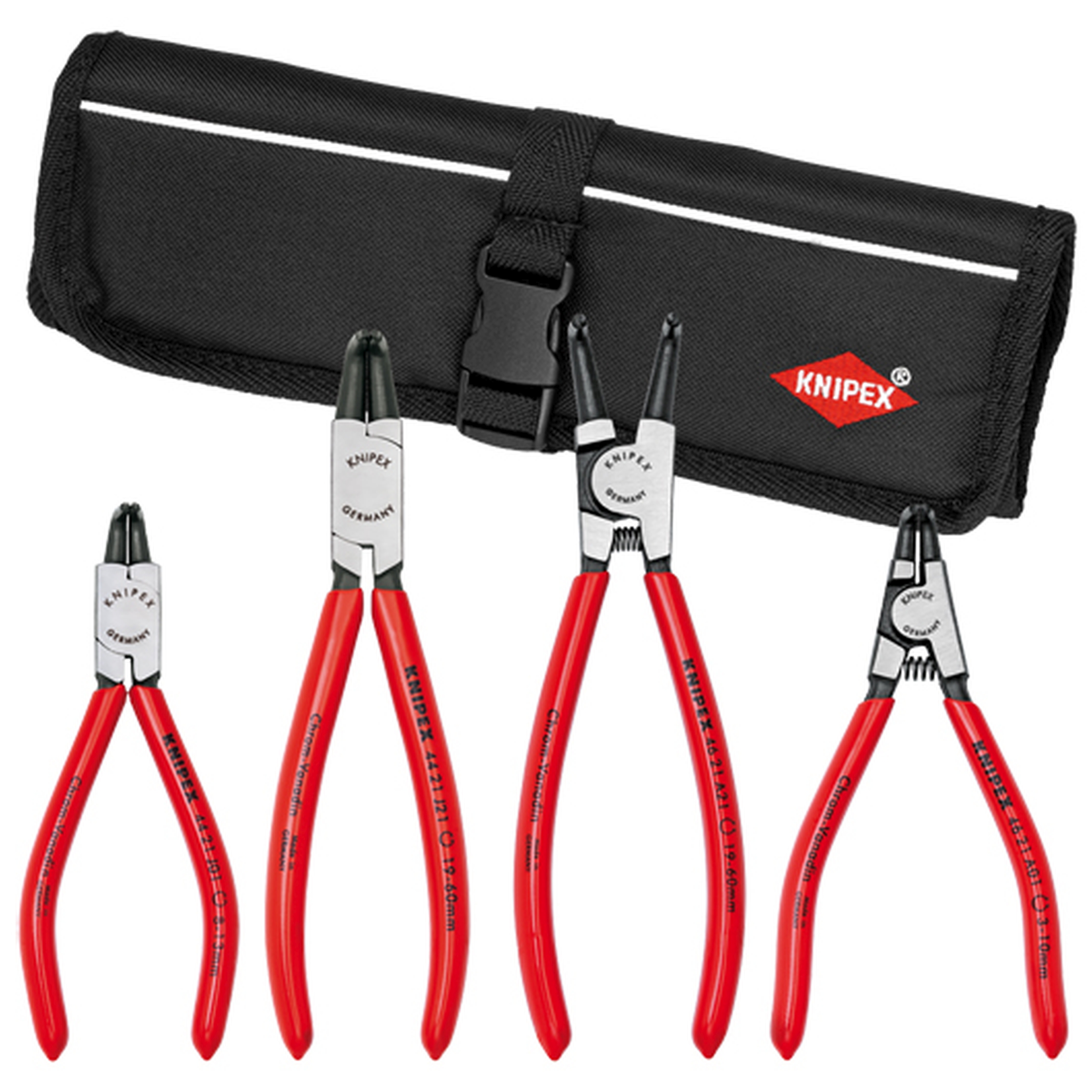 4 Pc Circlip Snap Ring Set In Pouch 90 Degree