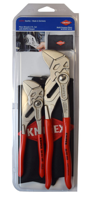 2 Pc Pliers Wrench Set With Keeper Pouch