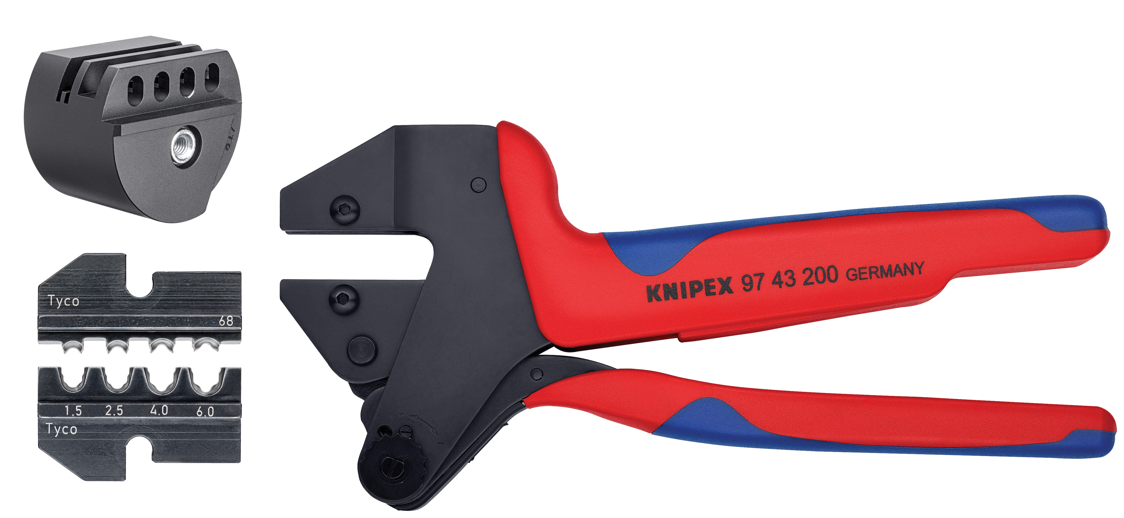 Crimp System Pliers (97 43 200) & Crimp Die: Solar Connectors Solarlok (Tyco): 1.5/2.5/4.0/6.0 10/11/1 (97 49 68) & Locator For 97 49 68 (97 49 68 1) Packaged In A Protective Plastic Case