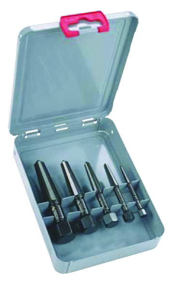 Screw Extractor Double-Edged Set 5 Parts (Size 1-5 In Metal Case)